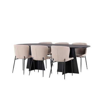 Matgrupp Venture Home Bootcut Oval med 6 Modesto Stolar