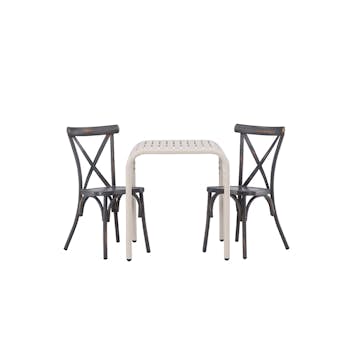 Cafégrupp Venture Home Borneo Bord med 2 Tablas Trädgårdsstolar Utomhus