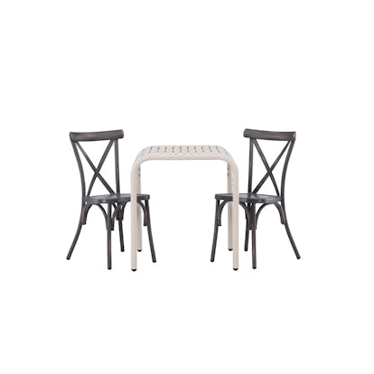 Cafégrupp Venture Home Borneo Bord med 2 Tablas Trädgårdsstolar Utomhus