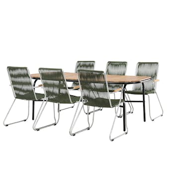 Matgrupp Utomhus Venture Home Holmbeck Bord med 6 Bois Trädgårdsstolar