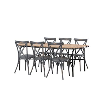 Matgrupp Utomhus Venture Home Holmbeck Bord med 6 Tablas Trädgårdsstolar