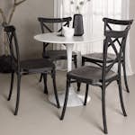 Matgrupp Venture Home Hamden Ø80 cm med 4 Crosett stolar