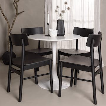 Matgrupp Venture Home Hamden Ø80 cm med 4 Montros stolar