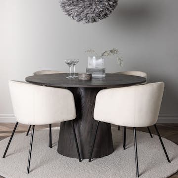 Matgrupp Venture Home Lanzo Ø120 cm med 4 st Berit stolar