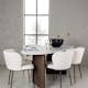 Matgrupp Venture Home Grönvik Ovalt Matbord 180 cm & 4 Edina Stolar i Vit Boucle