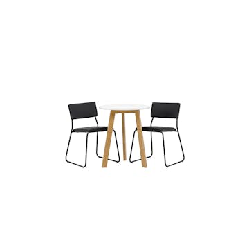 Matgrupp Venture Home Leonora Ø65 cm med 2 st Kenth stolar