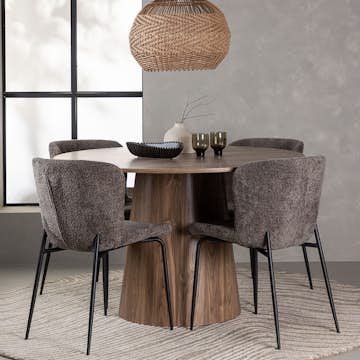 Matgrupp Venture Home Lanzo Ø120 cm med 4 st Modesto stolar
