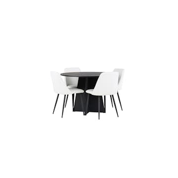 Matgrupp Venture Home Bootcut Ø110 cm med 4 st Night stolar