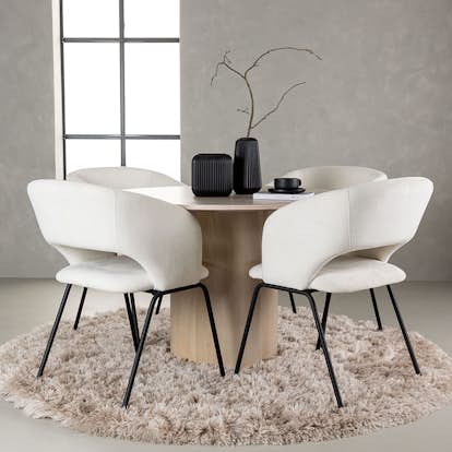 Matgrupp Venture Home Olivia Ø110 cm med 4 st Day stolar
