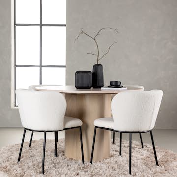 Matgrupp Venture Home Olivia Ø110 cm med 4 st Edina stolar