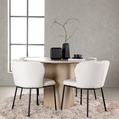 Matgrupp Venture Home Olivia Ø110 cm med 4 st Edina stolar
