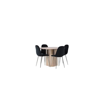 Matgrupp Venture Home Olivia Ø110 cm med 4 st Polar stolar