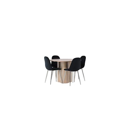 Matgrupp Venture Home Olivia Ø110 cm med 4 st Polar stolar