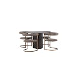 Matgrupp Venture Home Olivia Ø110 cm med 4 st Morning stolar