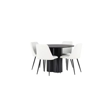 Matgrupp Venture Home Olivia Ø110 cm med 4 st Night stolar