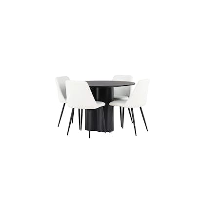 Matgrupp Venture Home Olivia Ø110 cm med 4 st Night stolar