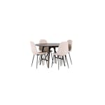 Matgrupp Venture Home Kaseidon Ø100 cm med 4 st Polar stolar