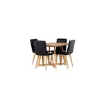Matgrupp Venture Home Yakidon Ø120 cm med 4 st Today stolar