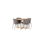 Matgrupp Venture Home Yakidon Ø120 cm med 4 st Modesto stolar