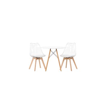 Matgrupp Venture Home Danburi Ø60 cm med 2 st Edvin stolar