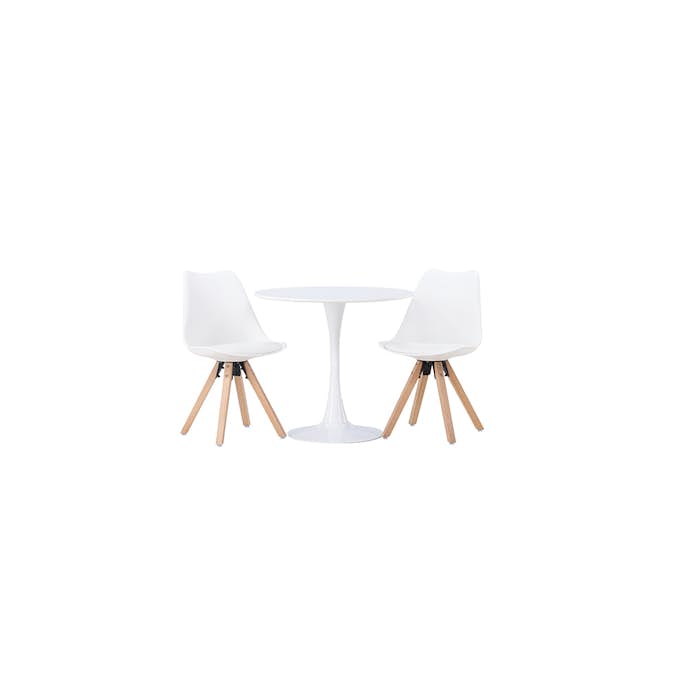 Matgrupp Venture Home Hamden Ø80 cm med 2 st Zeno stolar