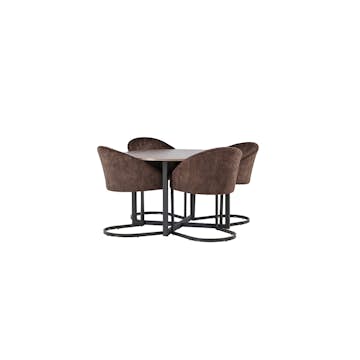 Matgrupp Venture Home Durango Ø120 cm med 4 st Evening stolar