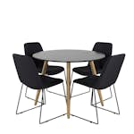 Matgrupp Venture Home Plaza Ø100 cm med 4st Muce Matstolar