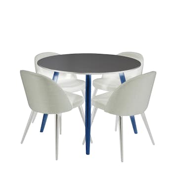 Matgrupp Venture Home Plaza Ø100 cmmed 4st Velvet Matstolar