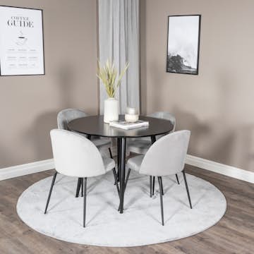 Matgrupp Venture Home Plaza med 4st Wrinkles Stolar