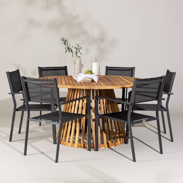 Trädgårdsgrupp Venture Home Tucumán med 6 Copacabana Stolar