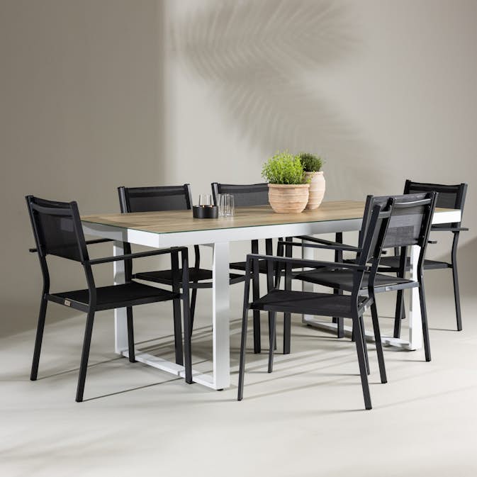 Trädgårdsgrupp Venture Home Merlo med 6 Copacabana Stolar