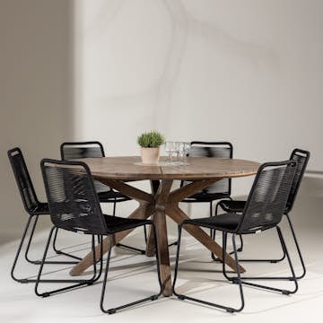 Trädgårdsgrupp Venture Home Rosario med 6 Lindos Stolar