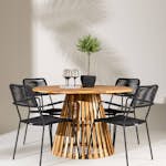 Trädgårdsgrupp Venture Home Lumpur med 4 Lindos Trädgårdsstolar