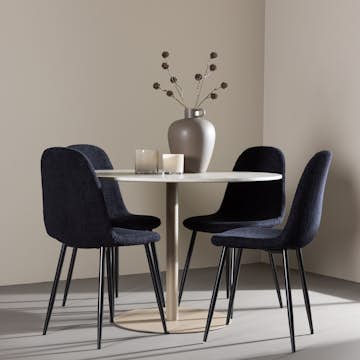 Matgrupp Venture Home Lycke Ø110 med 4 st Polar Stolar Teddy