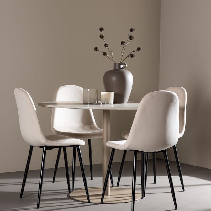 Matgrupp Venture Home Lycke Ø110 med 4 st Polar Stolar Sammet