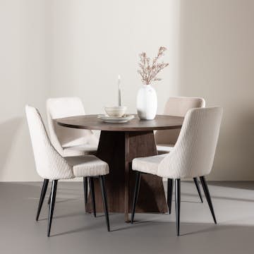 Matgrupp Venture Home Bootcut Ø110 med 4 st Leone Stolar