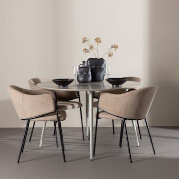 Matgrupp Venture Home Plaza Ø120 med 4 st Evelina Stolar