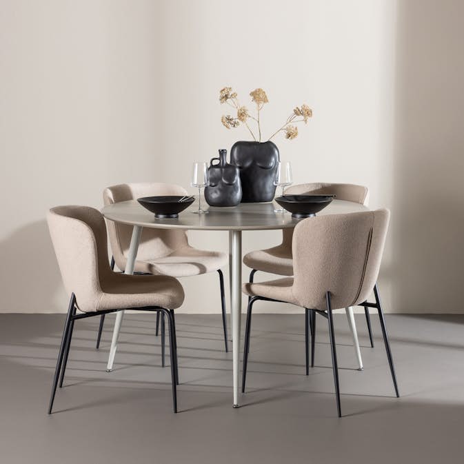 Matgrupp Venture Home Plaza Ø120 med 4 st Modesto Stolar