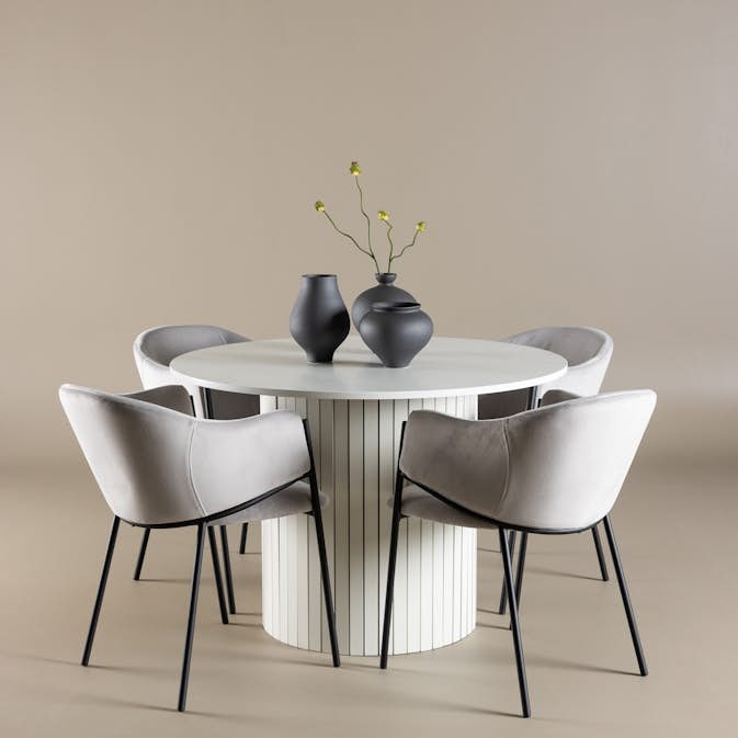 Matgrupp Venture Home Härön Ø110 med 4 st Evelina Stolar