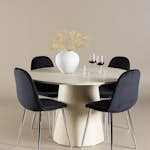 Matgrupp Venture Home Lanzo Ø120 med 4 st Polar Stolar Sammet