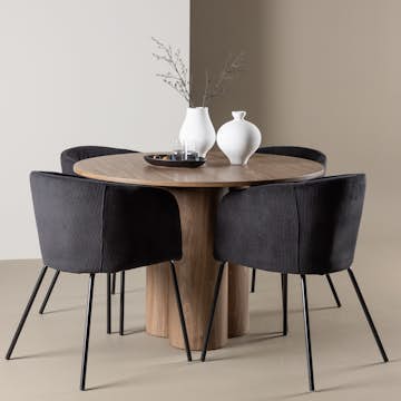 Matgrupp Venture Home Olivia Ø110 med 4 st Berit Stolar