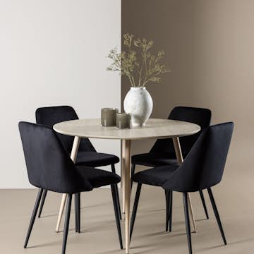 Matgrupp Venture Home Plaza Ø100 med 4 st Night Stolar