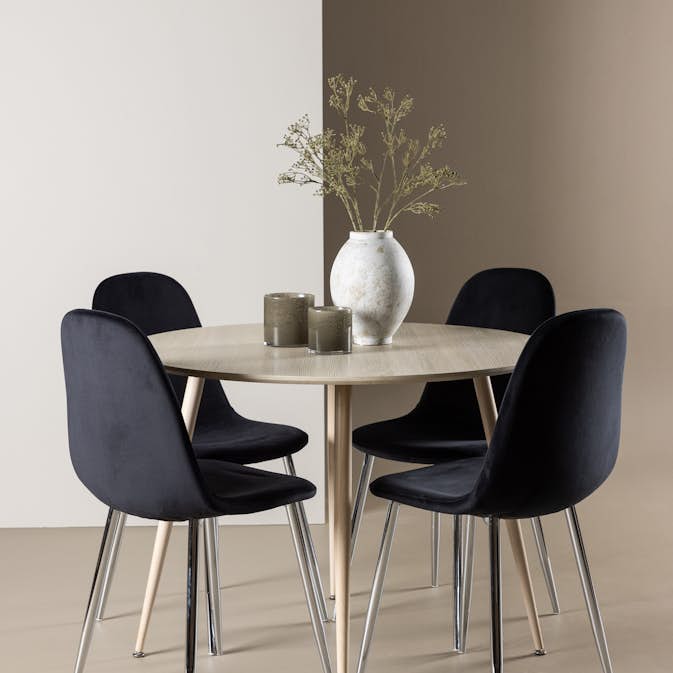 Matgrupp Venture Home Plaza Ø100 med 4 st Polar Stolar Sammet
