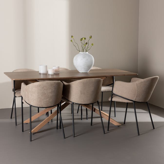 Matgrupp Venture Home Piazza 180 med 6 st Evelina Stolar