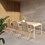 Trädgårdsmatgrupp Venture Home Borneo Rektangulärt Matbord 200x100x75 Beige med 6 st BoisTrädgårdsstolar Beige