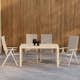 Trädgårdsmatgrupp Venture Home Mirko Matbord Beige med 4 st Levanzo Trädgårdsstol Beige
