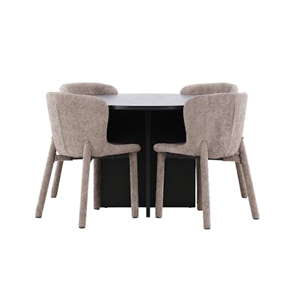 Matgrupp Venture Home Strada Ø120 cm med 4st Astoria Matstolar