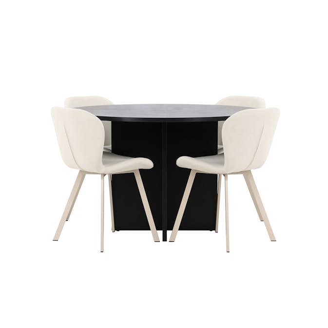 Matgrupp Venture Home Strada Ø120 cm med 4st Lilja Matstolar