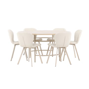 Matgrupp Venture Home Copenhagen Ø140 cm med 6st Lilja Matstolar