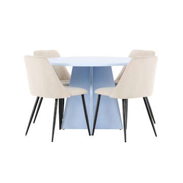 Matgrupp Venture Home Bootcut Ø110 cm med 4st Night Matstolar